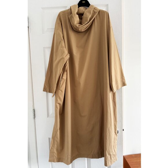 THE ROW "Balsa" Draped Cotton-Poplin Midi Dress in Sand, size Small (fits S-L) - Picture 4 of 12